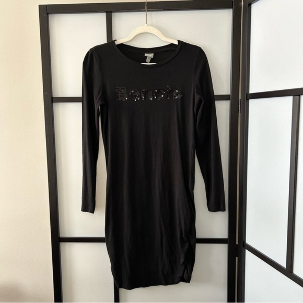Bench Black Sequin Black Long Sleeve Midi Nightgown  Pjs